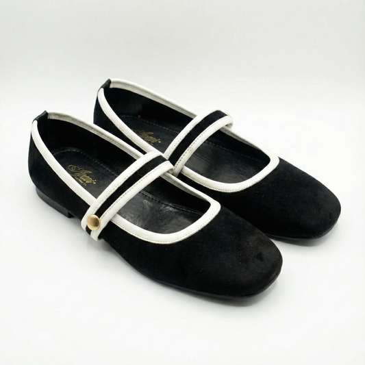 Black Suede Square-Toe