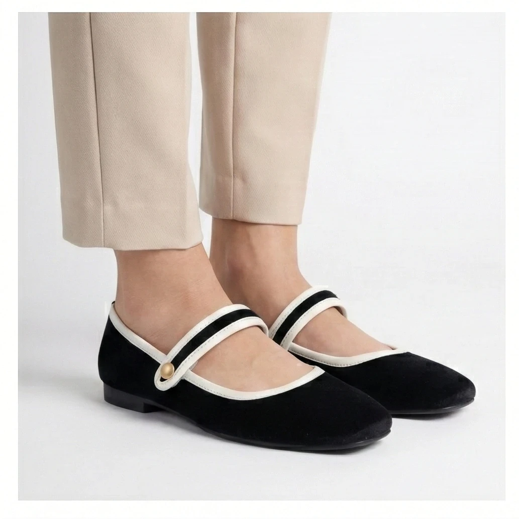 Black Suede Square-Toe