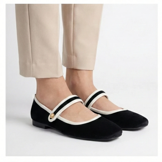 Black Suede Square-Toe